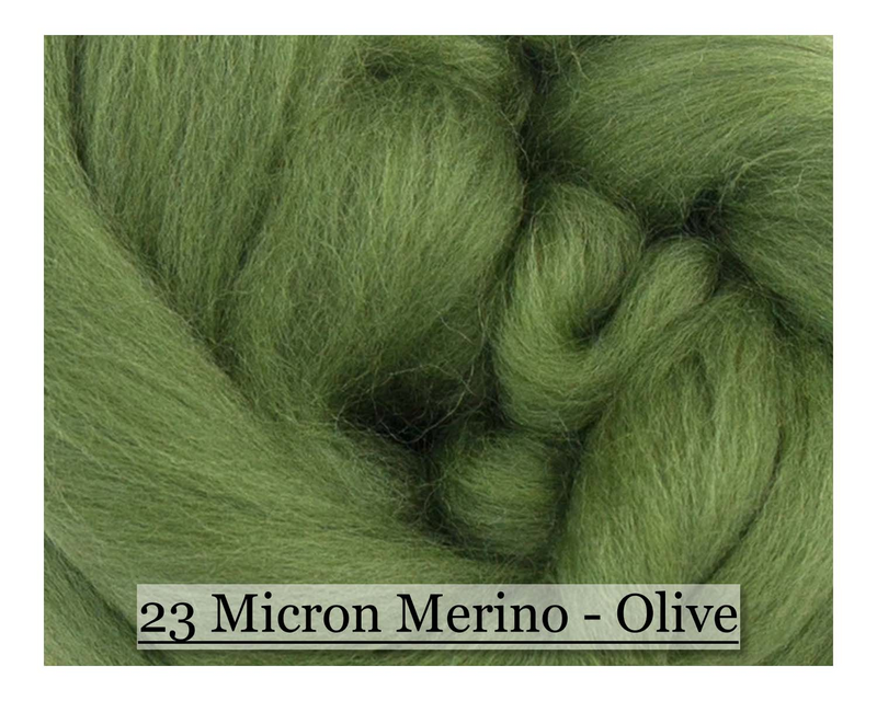 Olive -  Merino Wool Top - 23 Micron - Cupid Falls Farm
