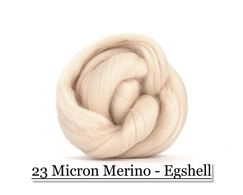 Eggshell -  Merino Wool Top - 23 Micron - Cupid Falls Farm