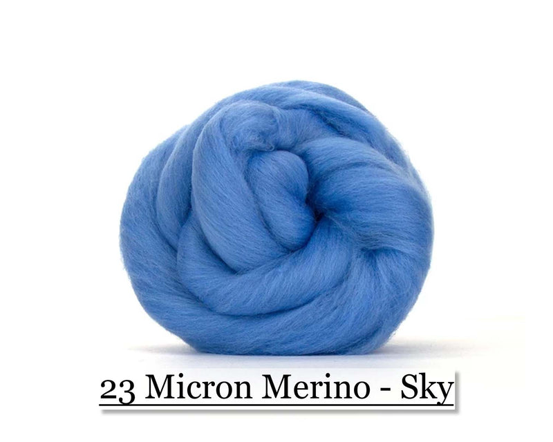 Sky -  Merino Wool Top - 23 Micron - Cupid Falls Farm