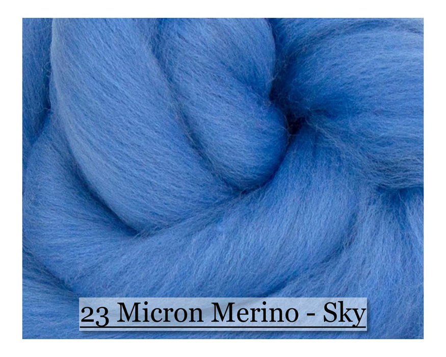 Sky -  Merino Wool Top - 23 Micron - Cupid Falls Farm
