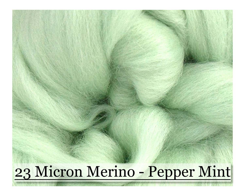 Peppermint -  Merino Wool Top - 23 Micron - Cupid Falls Farm