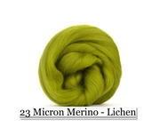 Lichen -  Merino Wool Top - 23 Micron - Cupid Falls Farm
