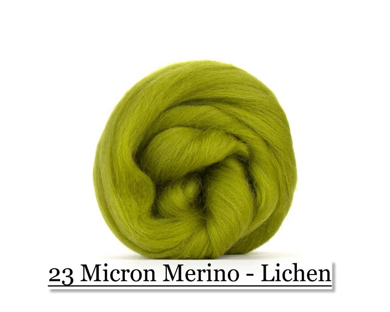 Lichen -  Merino Wool Top - 23 Micron - Cupid Falls Farm