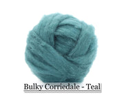 Teal - Corriedale Wool Roving - Corriedale Wool Roving - 16oz - Cupid Falls Farm