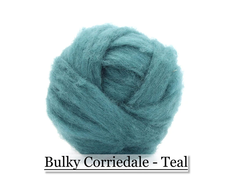 Teal - Corriedale Wool Roving - Corriedale Wool Roving - 16oz - Cupid Falls Farm