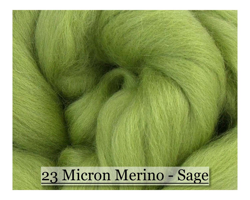 Sage -  Merino Wool Top - 23 Micron - Cupid Falls Farm