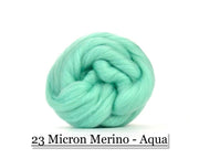 Aqua -  Merino Wool Top - 23 Micron - Cupid Falls Farm