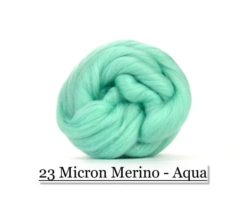 Aqua -  Merino Wool Top - 23 Micron - Cupid Falls Farm
