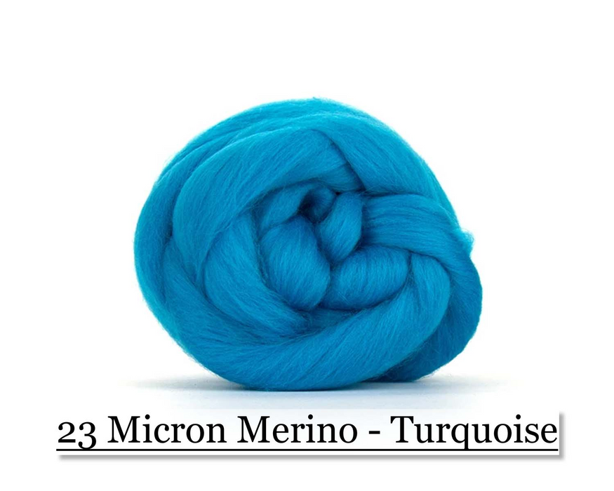 Turquoise -  Merino Wool Top - 23 Micron - Cupid Falls Farm