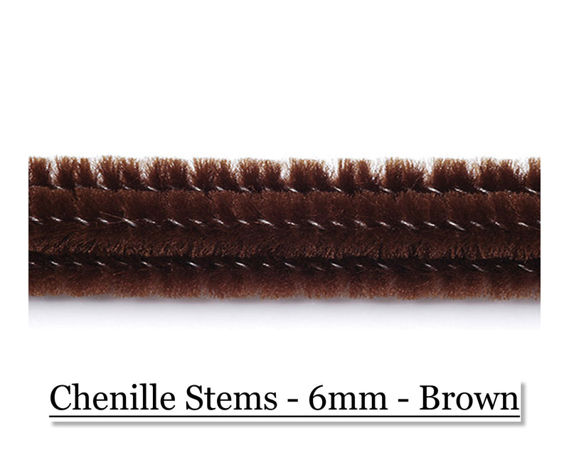 Chenille Stems - 6mm - Brown - Cupid Falls Farm