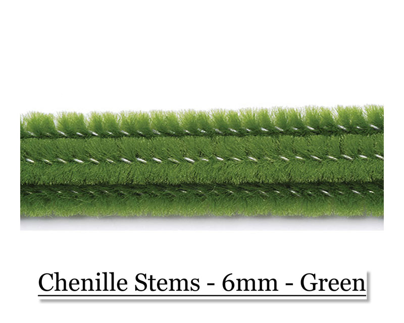 Chenille Stems - 6mm - Green - Cupid Falls Farm