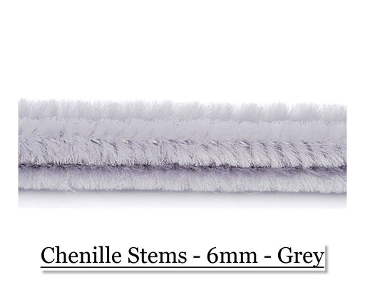 Chenille Stems - 6mm - Grey - Cupid Falls Farm