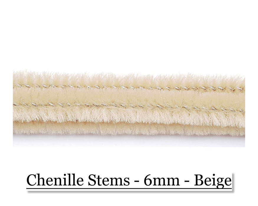 Chenille Stems - 6mm - Beige - Cupid Falls Farm