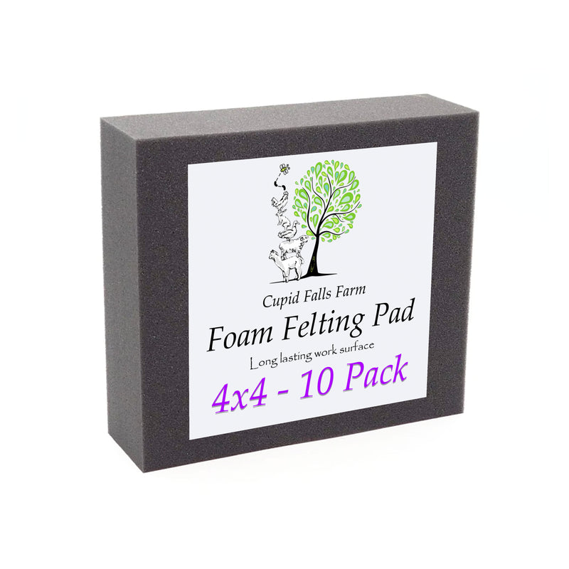 4x4 inch high density charcoal foam felting pad, 2 inches thick, for needle felting