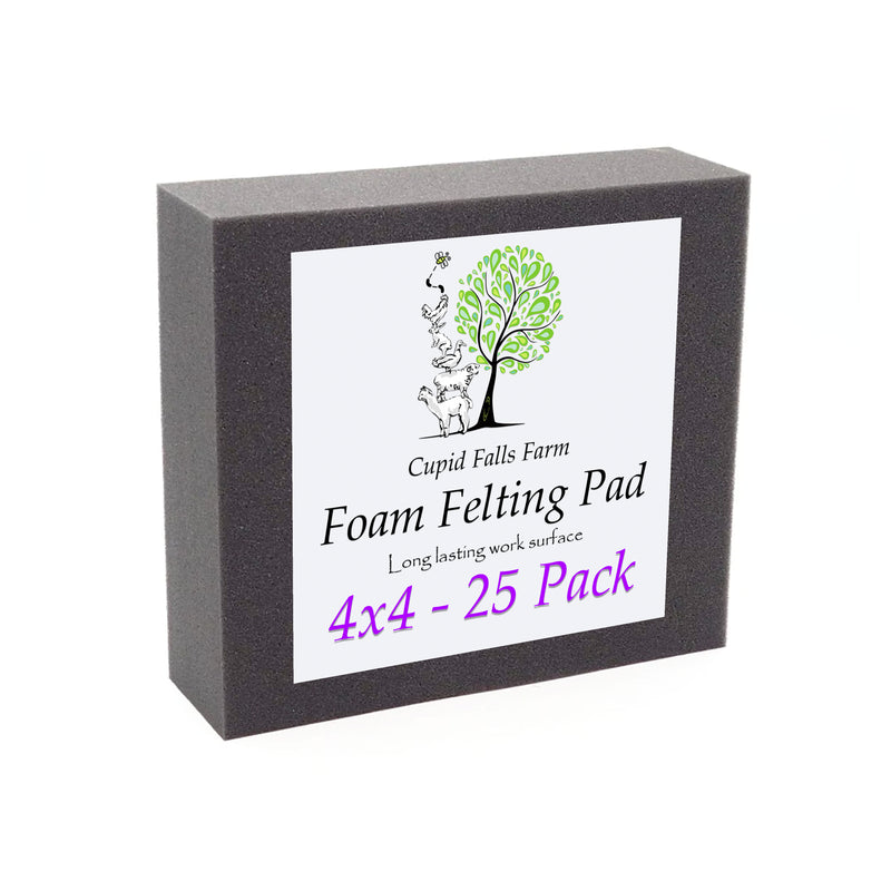 4x4 inch high density charcoal foam felting pad, 2 inches thick, for needle felting
