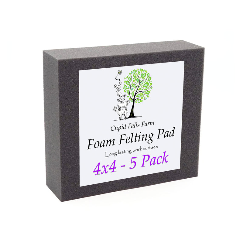 4x4 inch high density charcoal foam felting pad, 2 inches thick, for needle felting