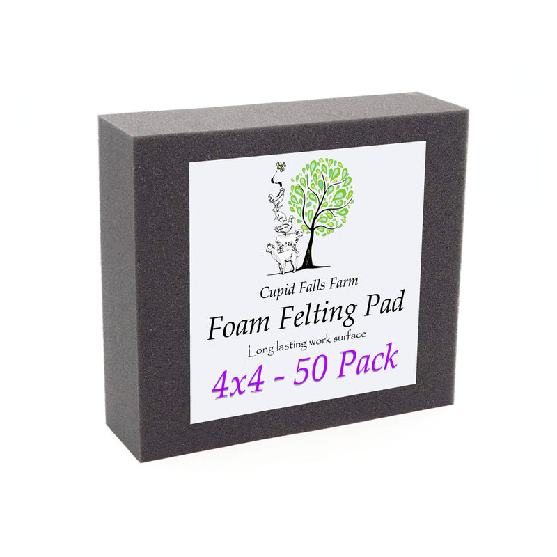 4" x 4" High quality dense charcoal foam felting pad - 50 Pack - Cupid Falls Farm