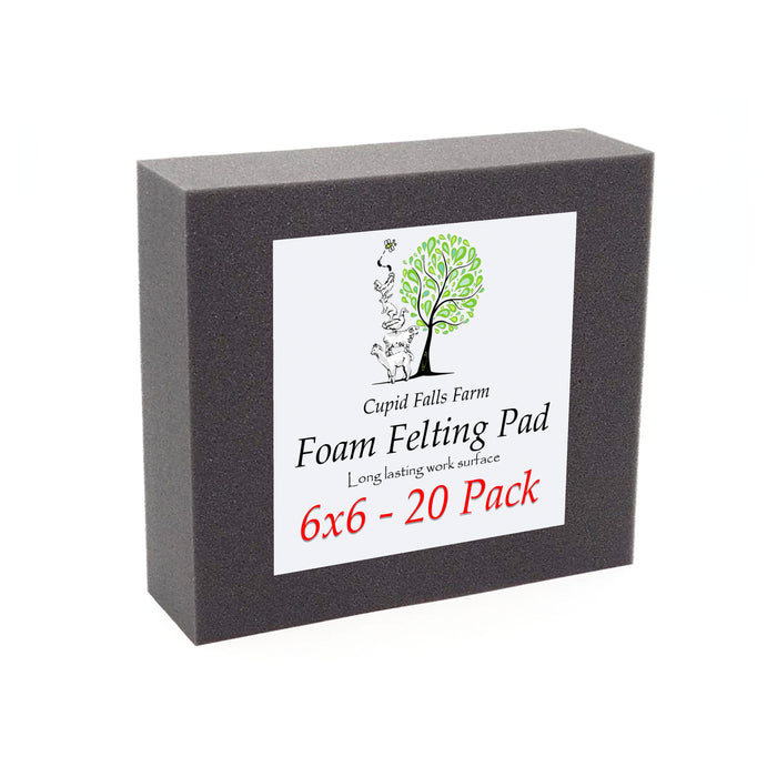 6" x 6" High quality dense charcoal foam felting pad - 20 Pack - Cupid Falls Farm