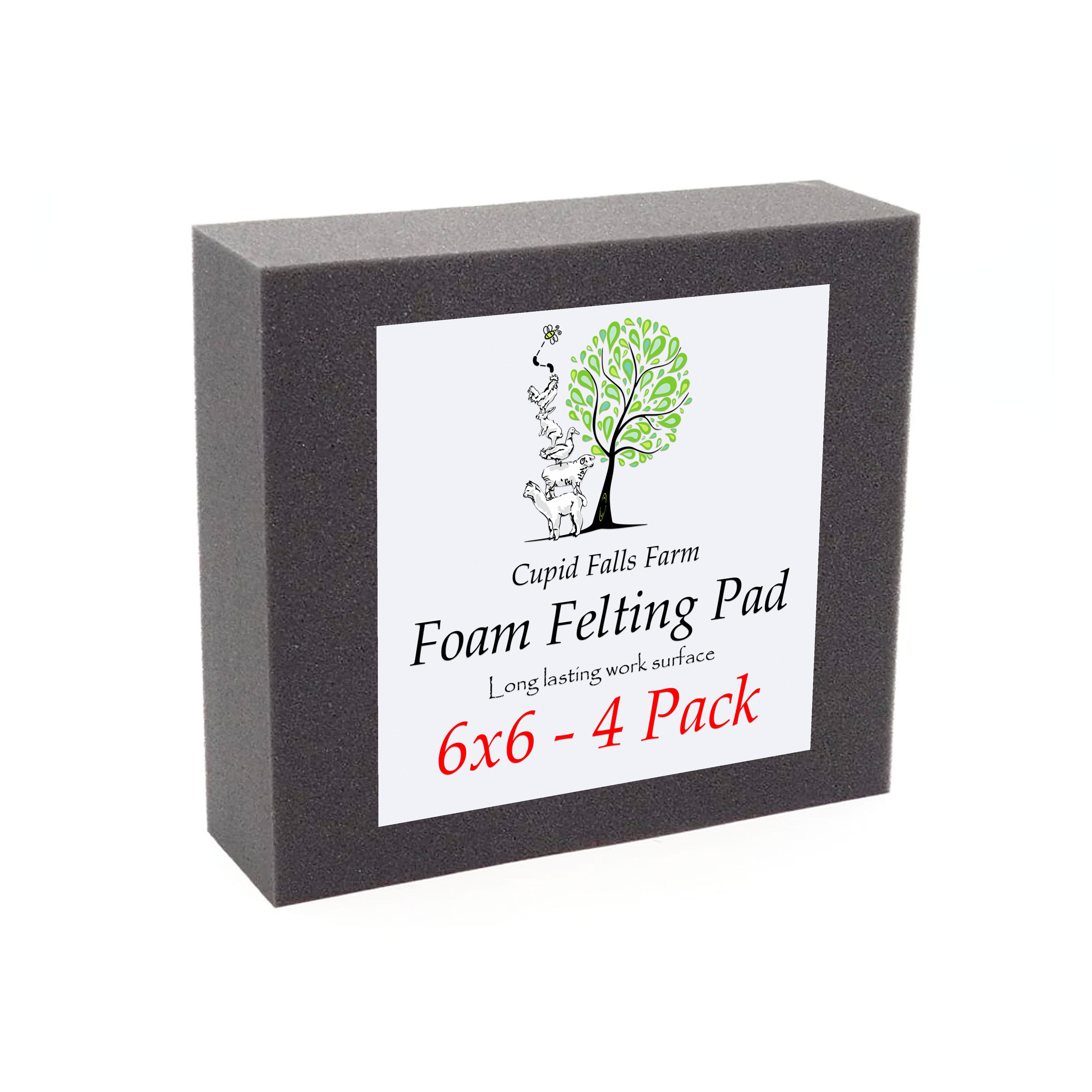 6" x 6" High quality dense charcoal foam felting pad - 4 Pack