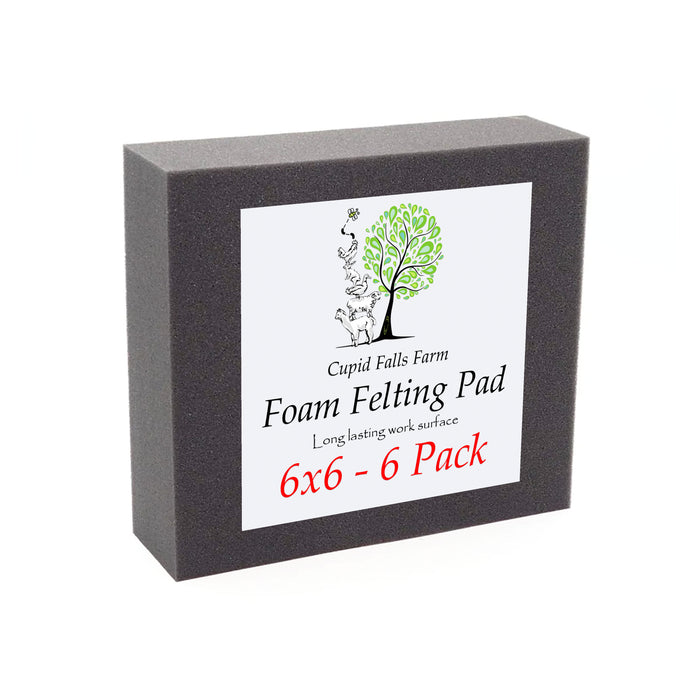 6" x 6" High quality dense charcoal foam felting pad - 6 Pack - Cupid Falls Farm