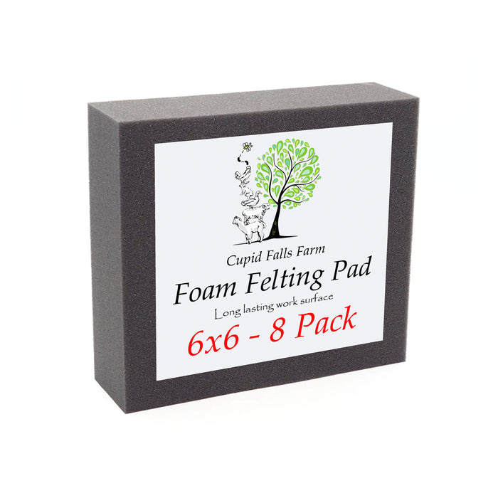 6" x 6" High quality dense charcoal foam felting pad - 8 Pack - Cupid Falls Farm