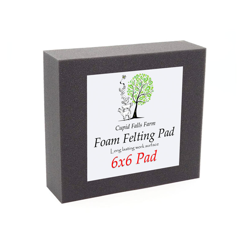 6x6 inch high density charcoal foam felting pad, 2 inches thick, for needle felting