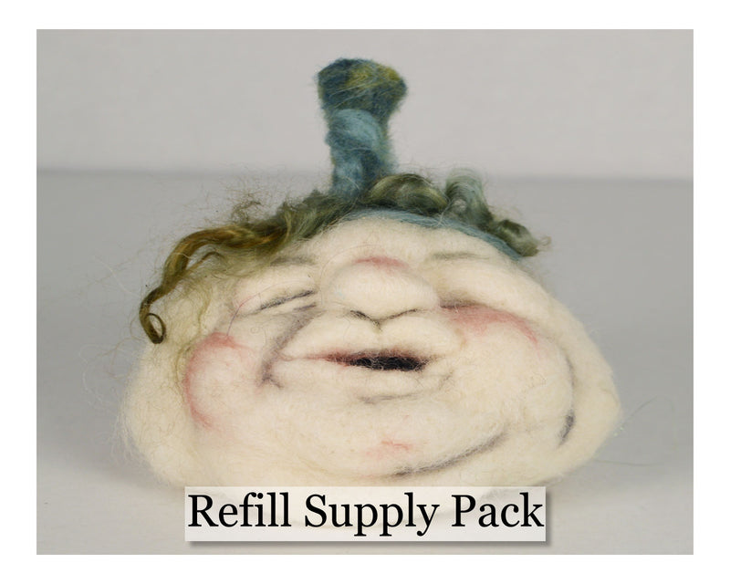White Face Pumpkin Needle Felting Refill Supply Kit - Cupid Falls Farm