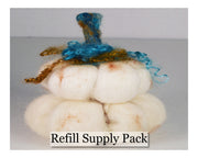 White Pumpkin Needle Felting Refill Kit - Cupid Falls Farm