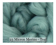 Teal -  Merino Wool Top - 23 Micron - Cupid Falls Farm