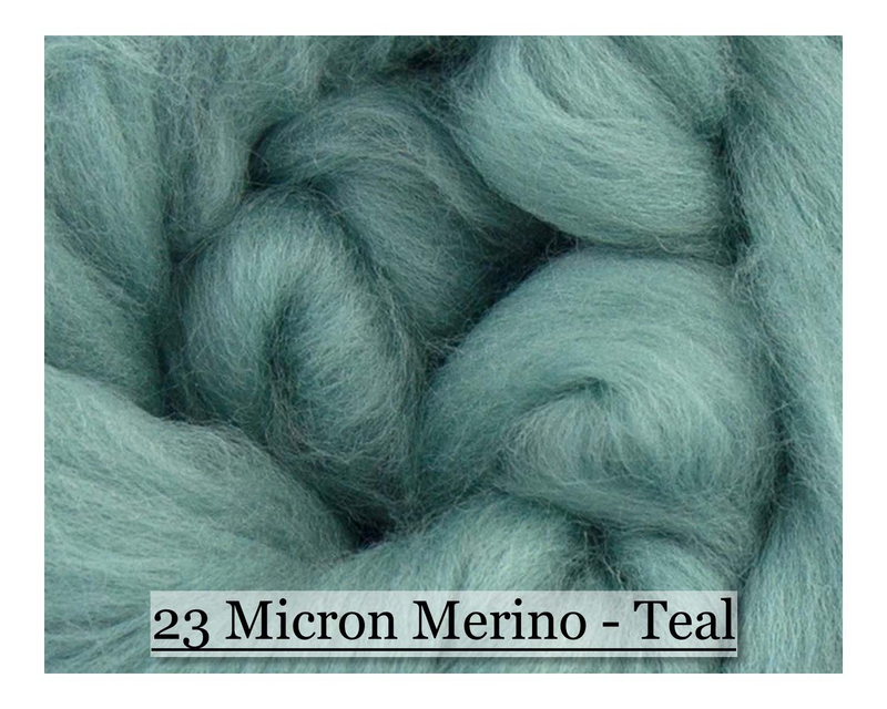 Teal -  Merino Wool Top - 23 Micron - Cupid Falls Farm