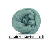 Teal -  Merino Wool Top - 23 Micron - Cupid Falls Farm