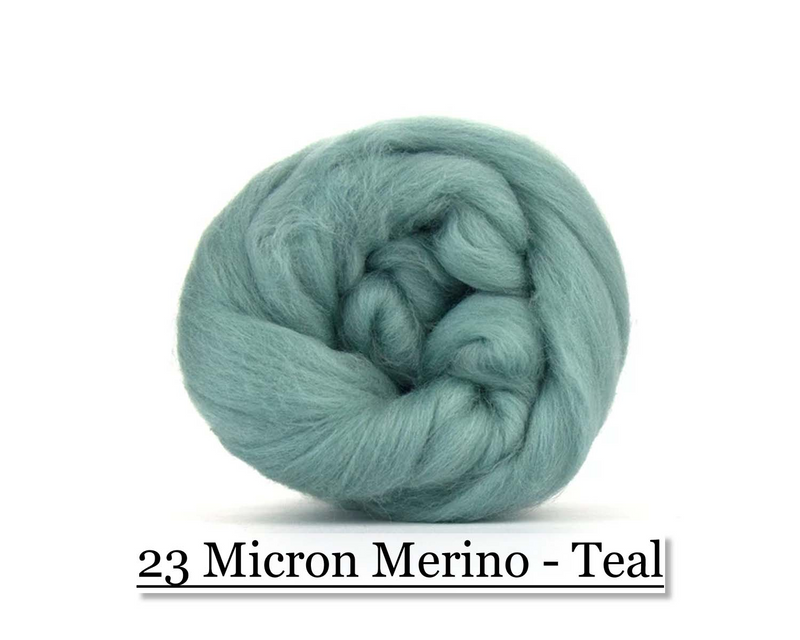 Teal -  Merino Wool Top - 23 Micron - Cupid Falls Farm