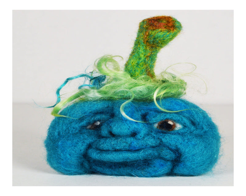 Blue Face Pumpkin Needle Felting Kit - Cupid Falls Farm