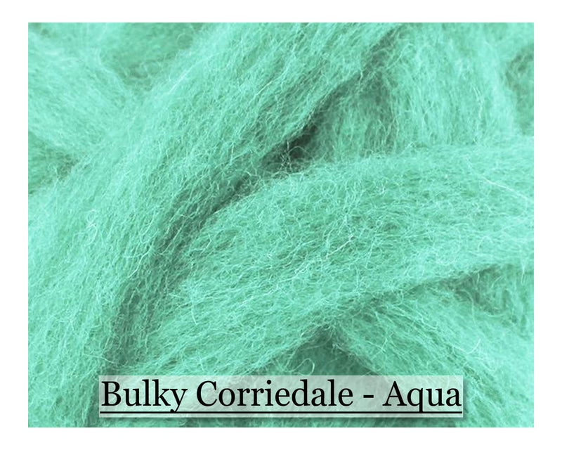 Aqua - Corriedale Wool Roving - Corriedale Wool Sliver - 16oz - Cupid Falls Farm