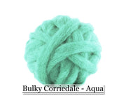 Aqua - Corriedale Wool Roving - Corriedale Wool Sliver - Cupid Falls Farm