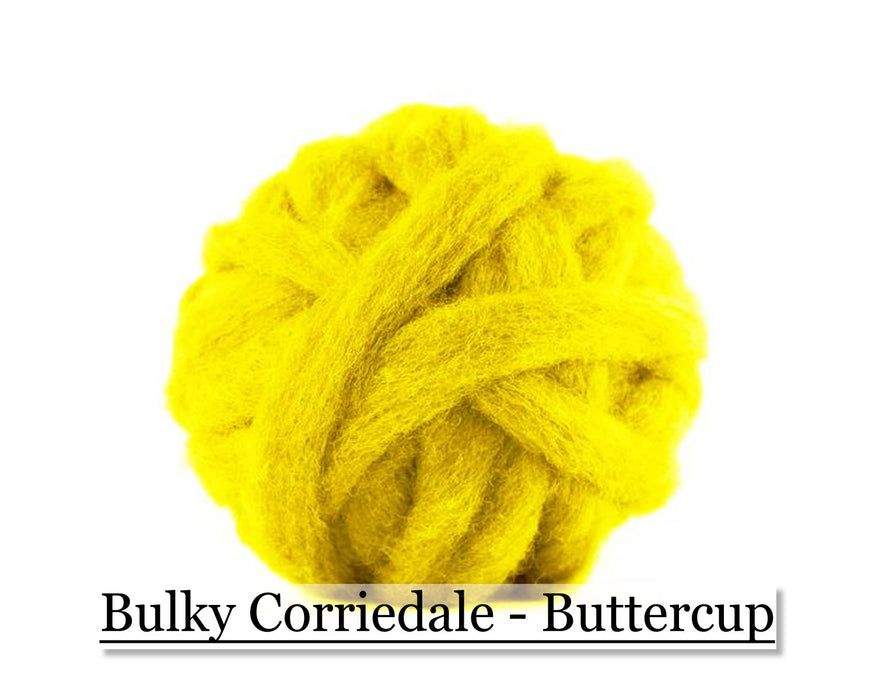 Buttercup - Corriedale Wool Roving - Corriedale Wool Sliver - 16oz - Cupid Falls Farm