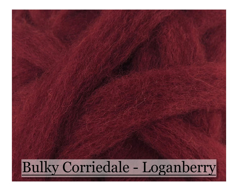 Loganberry - Corriedale Wool Roving - Corriedale Wool Sliver - 16oz - Cupid Falls Farm