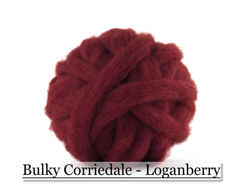 Loganberry - Corriedale Wool Roving - Corriedale Wool Sliver - 16oz - Cupid Falls Farm