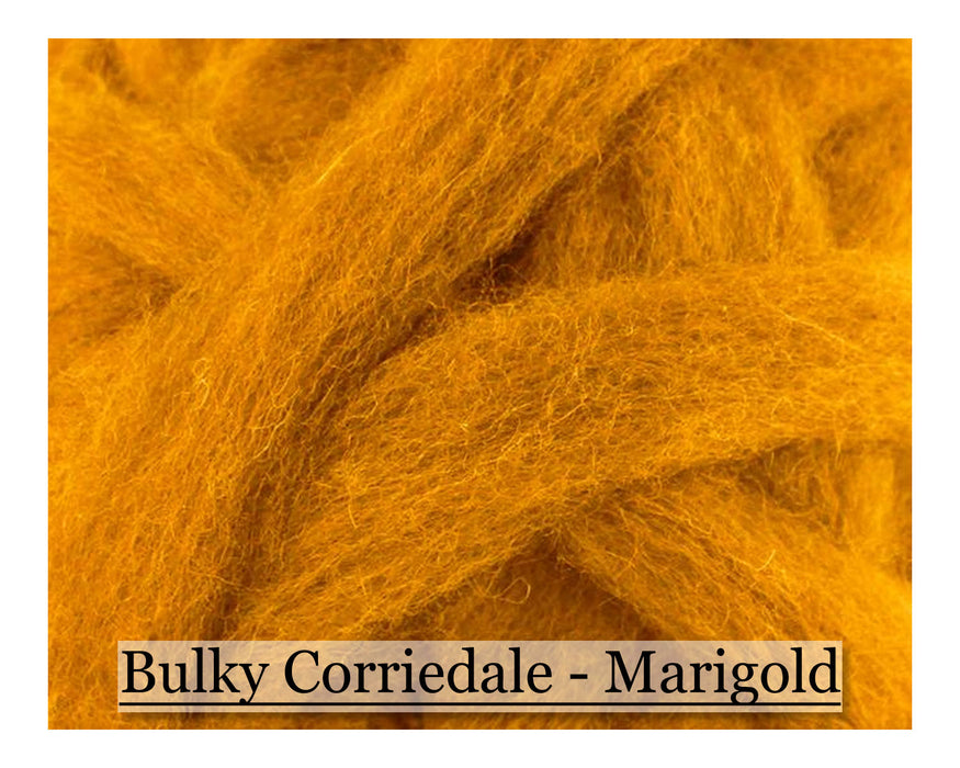 Marigold - Corriedale Wool Roving - Corriedale Wool Sliver - Cupid Falls Farm