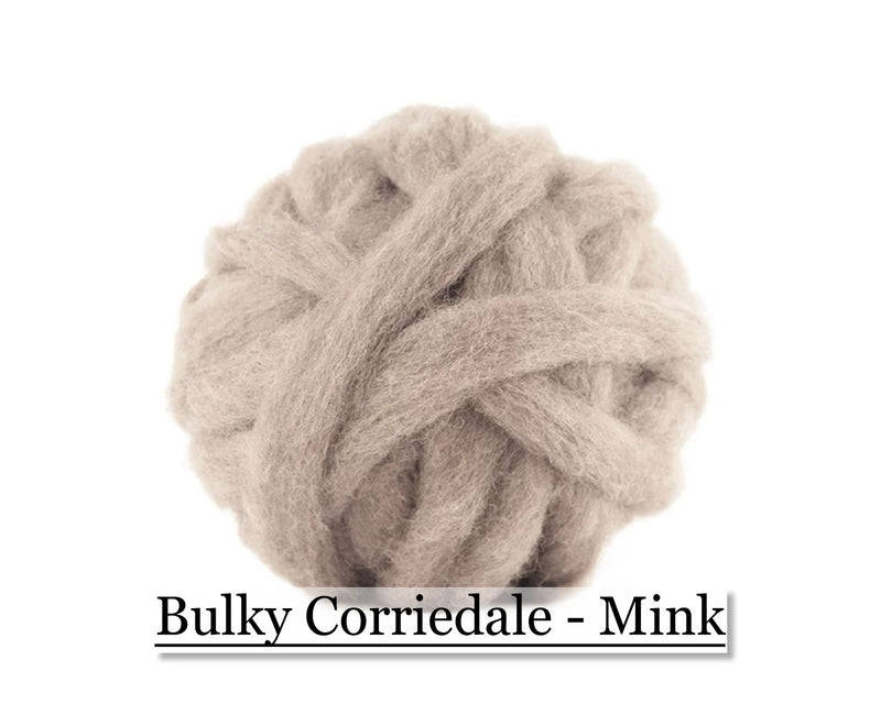 Mink - Corriedale Wool Roving - Corriedale Wool Sliver - Cupid Falls Farm
