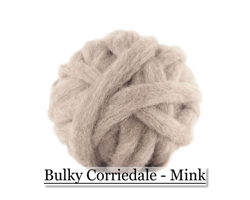 Mink - Corriedale Wool Roving - Corriedale Wool Sliver - 16oz - Cupid Falls Farm