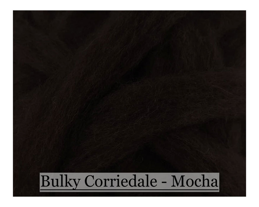 Mocha - Corriedale Wool Roving - Corriedale Wool Sliver - Cupid Falls Farm