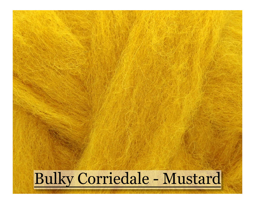 Mustard - Corriedale Wool Roving - Corriedale Wool Roving - 16oz - Cupid Falls Farm