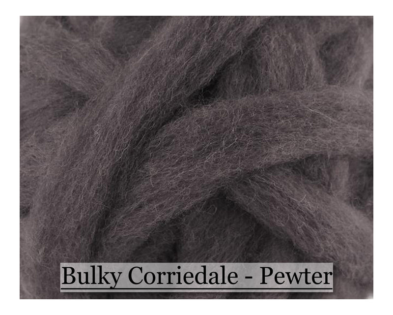 Pewter - Corriedale Wool Roving - Corriedale Wool Sliver - Cupid Falls Farm