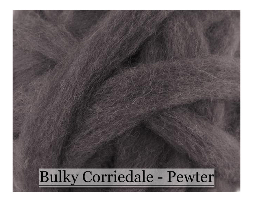 Pewter - Corriedale Wool Roving - Corriedale Wool Sliver - 16oz - Cupid Falls Farm