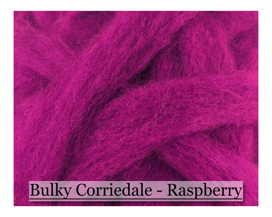 Raspberry - Corriedale Wool Roving - Corriedale Wool Sliver - 16oz - Cupid Falls Farm