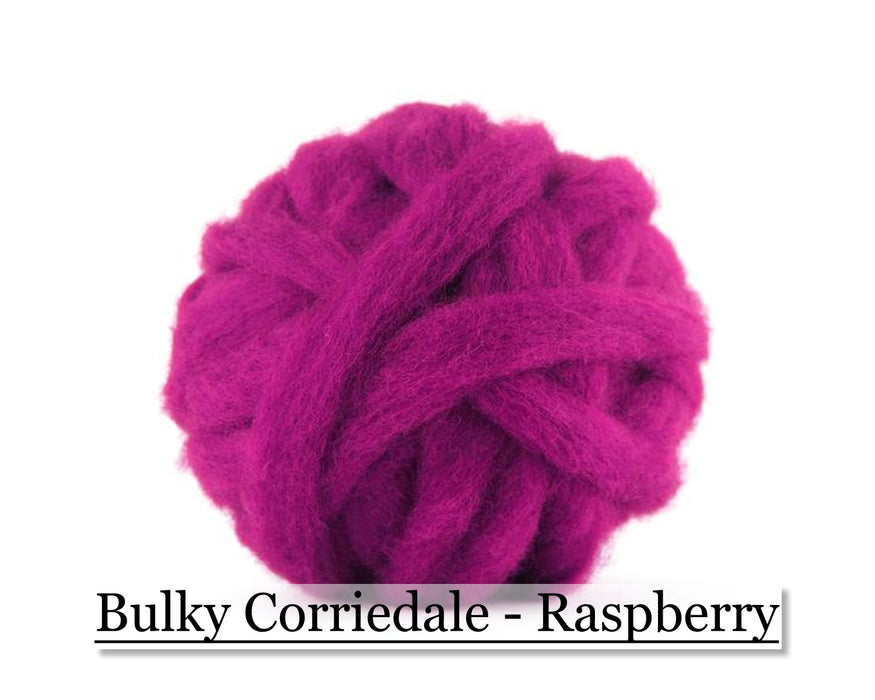 Raspberry - Corriedale Wool Roving - Corriedale Wool Sliver - 16oz - Cupid Falls Farm