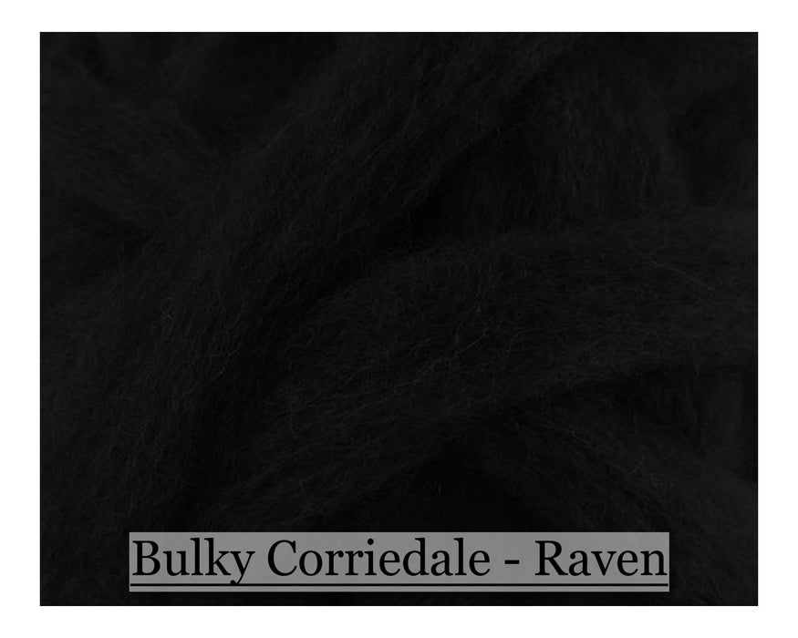 Raven - Corriedale Wool Roving - Corriedale Wool Sliver - 16oz - Cupid Falls Farm