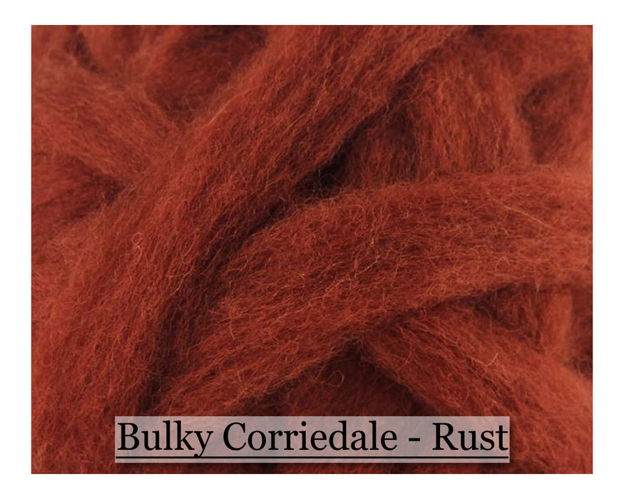 Rust - Corriedale Wool Roving - Corriedale Wool Sliver - 16oz - Cupid Falls Farm