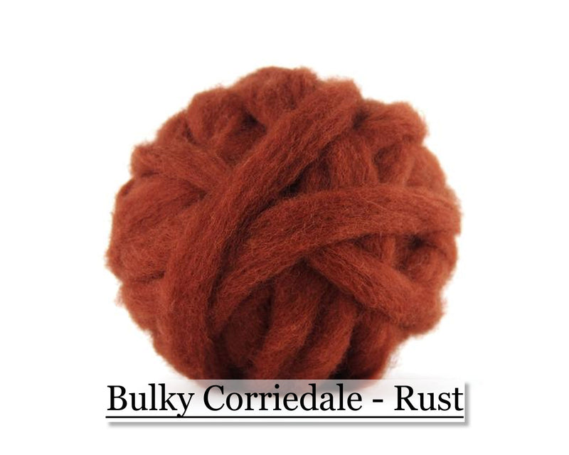 Rust - Corriedale Wool Roving - Corriedale Wool Sliver - 16oz - Cupid Falls Farm